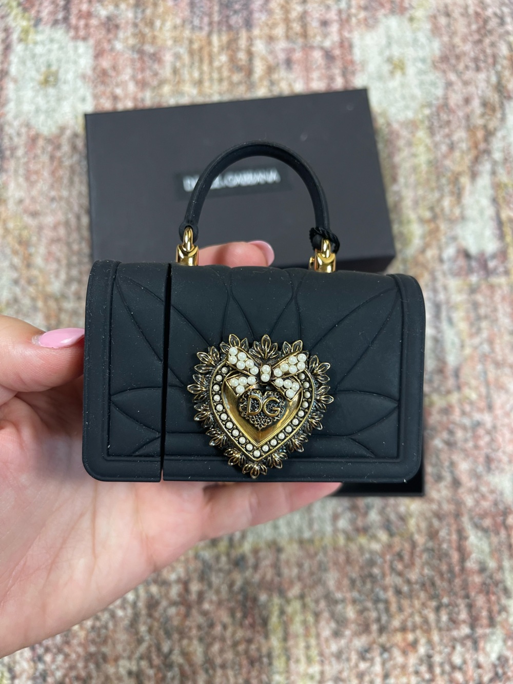 Dolce & Gabbana Devotion AirPods Silicone Case Black NIB